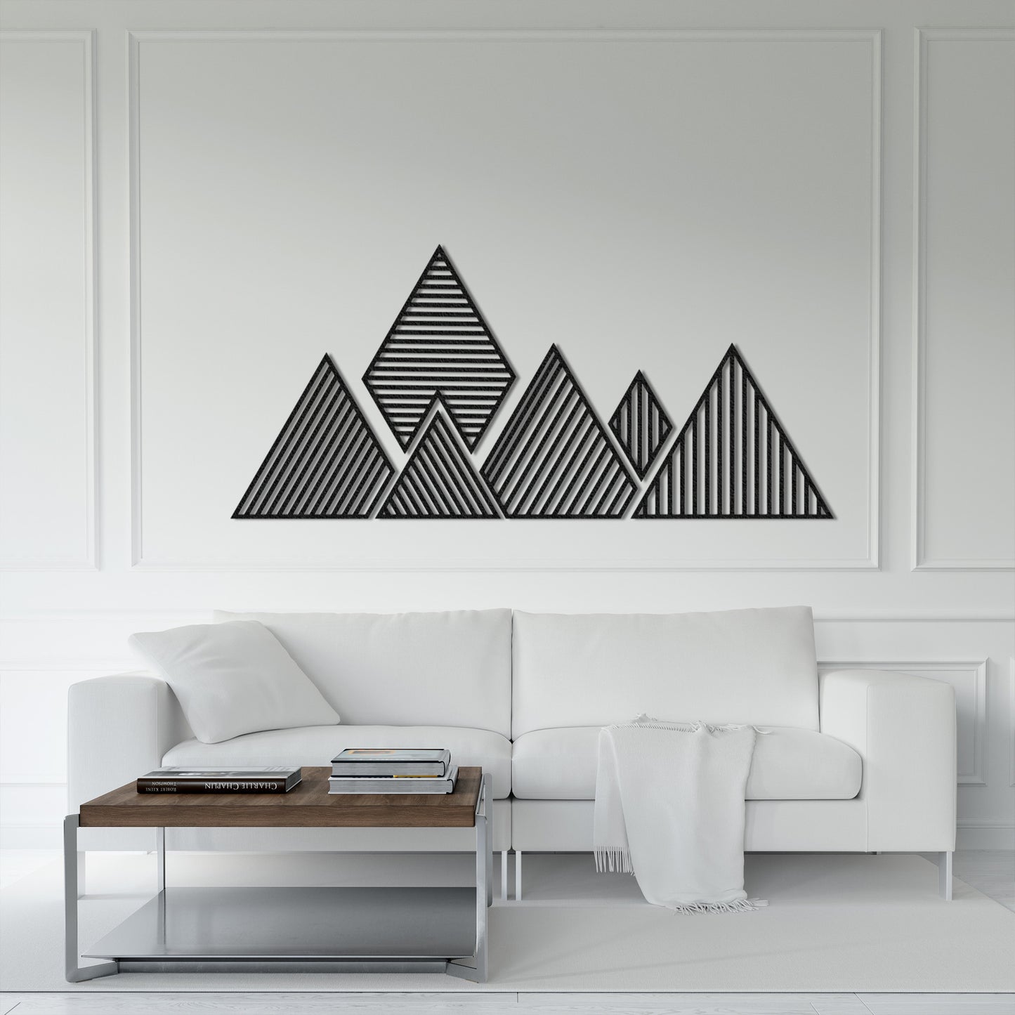 Geometric Mountain Multiple Piece Metal Wall Decor, Mountain Wall Art, Nature Wall Sign, Office Decor, Patio Outdoor Wall Art, House Gift