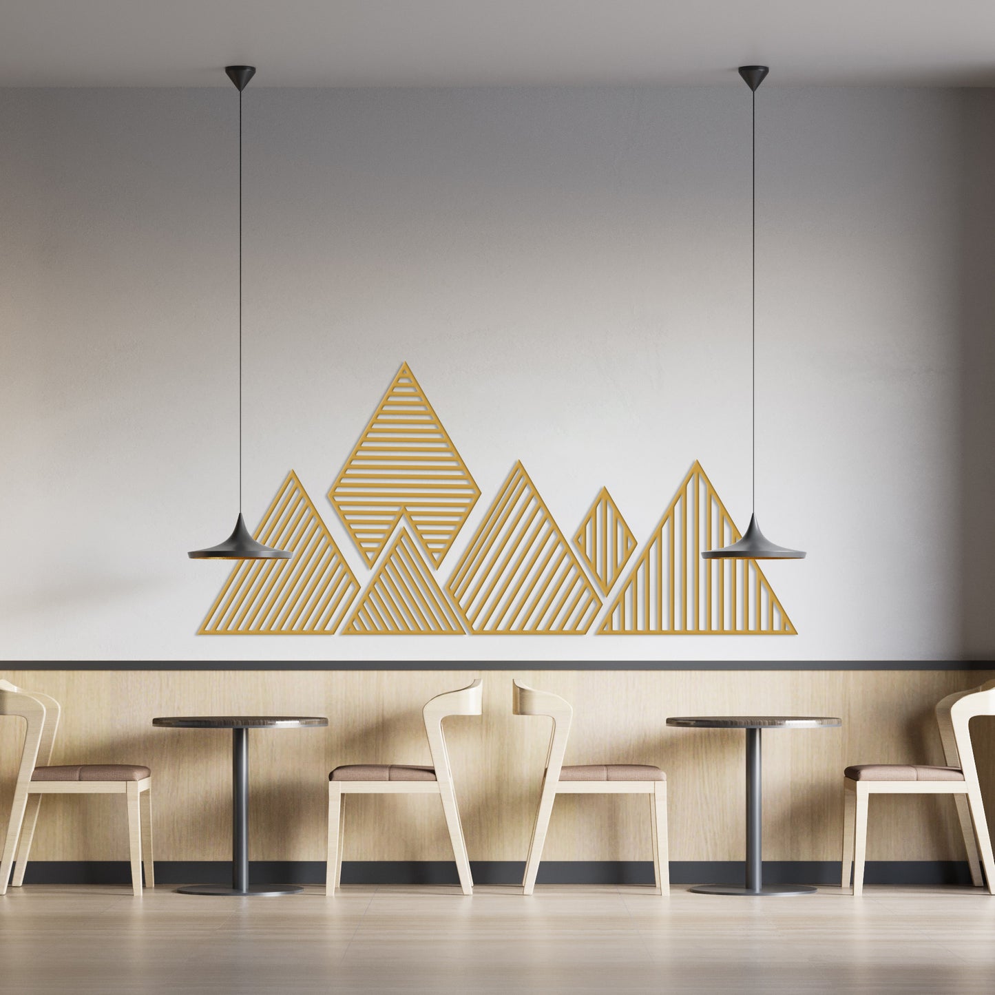 Geometric Mountain Multiple Piece Metal Wall Decor, Mountain Wall Art, Nature Wall Sign, Office Decor, Patio Outdoor Wall Art, House Gift