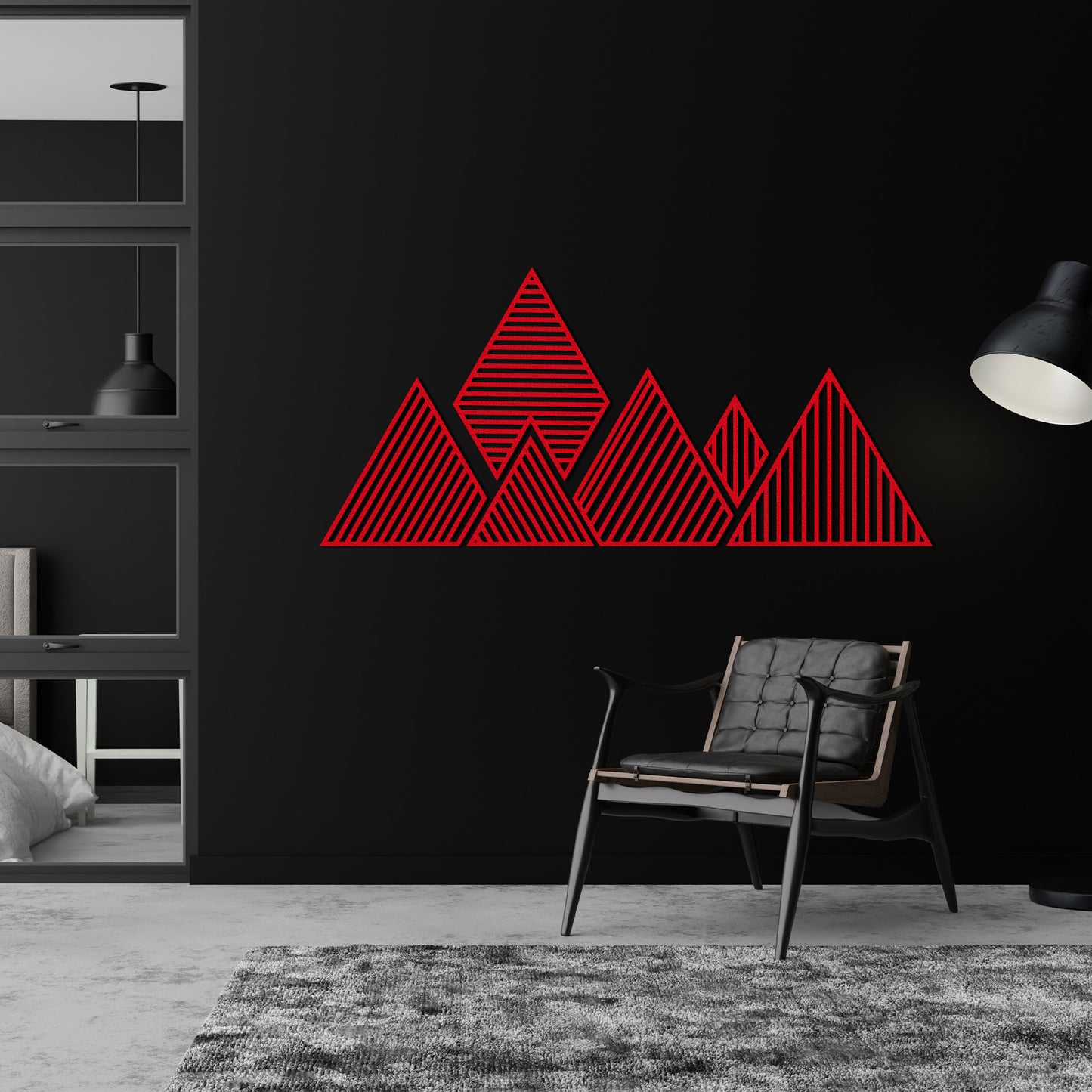Geometric Mountain Multiple Piece Metal Wall Decor, Mountain Wall Art, Nature Wall Sign, Office Decor, Patio Outdoor Wall Art, House Gift