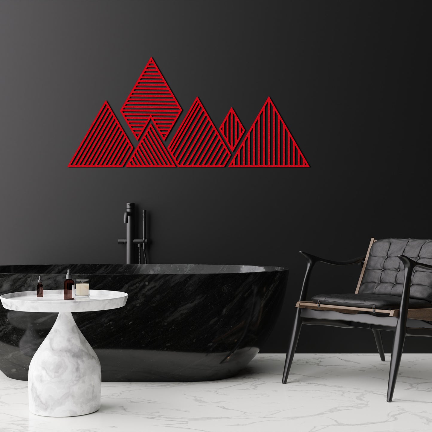 Geometric Mountain Multiple Piece Metal Wall Decor, Mountain Wall Art, Nature Wall Sign, Office Decor, Patio Outdoor Wall Art, House Gift