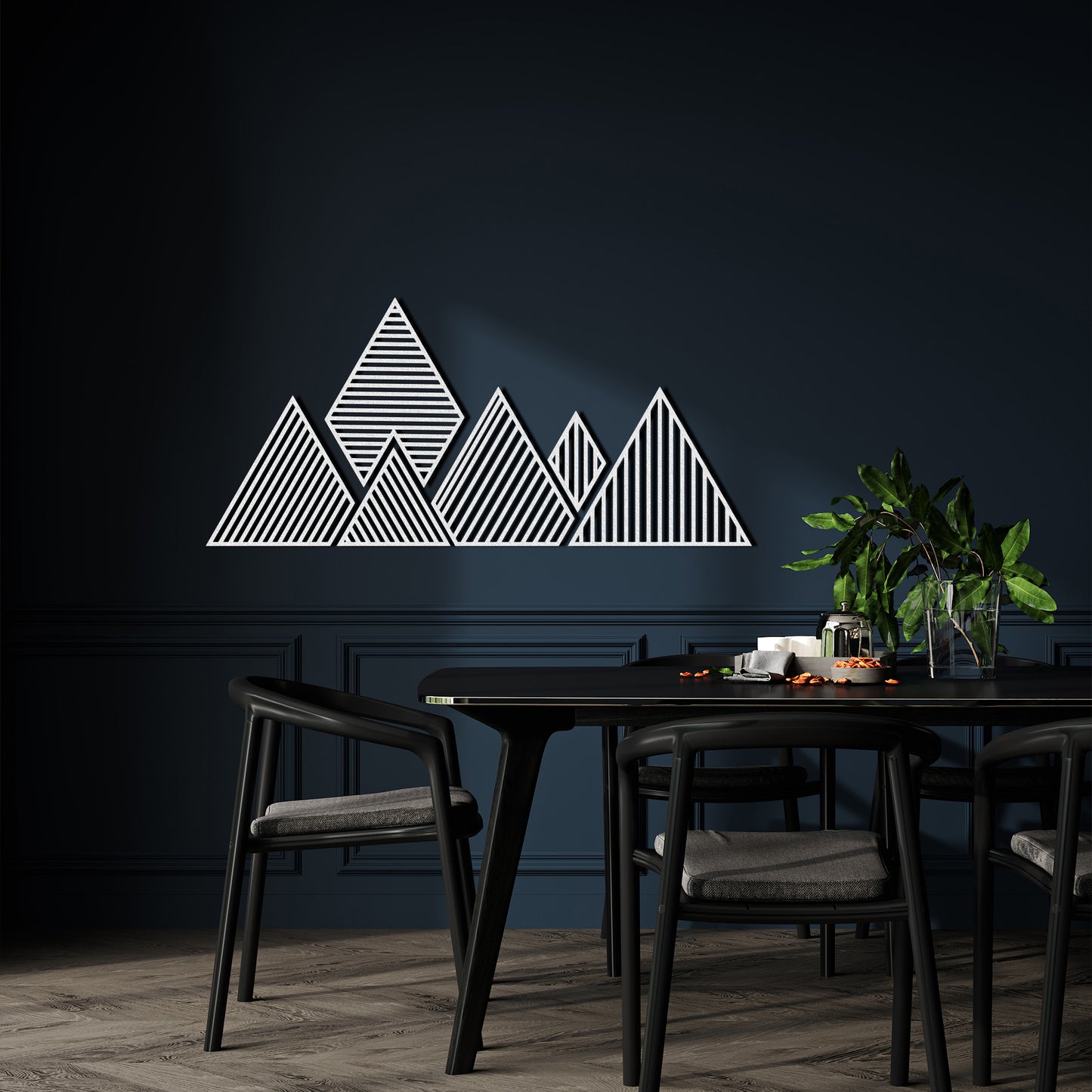 Geometric Mountain Multiple Piece Metal Wall Decor, Mountain Wall Art, Nature Wall Sign, Office Decor, Patio Outdoor Wall Art, House Gift