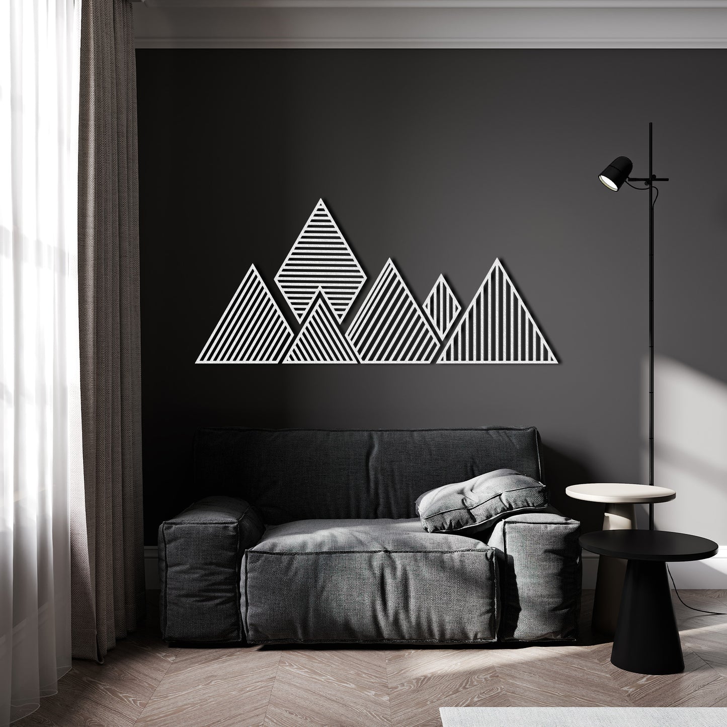 Geometric Mountain Multiple Piece Metal Wall Decor, Mountain Wall Art, Nature Wall Sign, Office Decor, Patio Outdoor Wall Art, House Gift