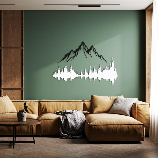Mountain and Forest Metal Wall Art