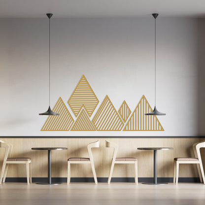Geometric Mountain Multiple Piece Metal Wall Decor, Mountain Wall Art, Nature Wall Sign, Office Decor, Patio Outdoor Wall Art, House Gift