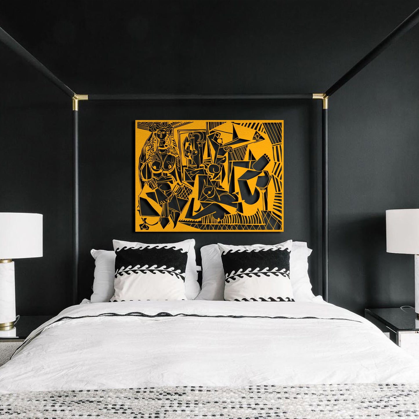 Modern Luxury Metal Wall Decor, Mid Century Wall Art, Abstract Metal Wall Sculpture, Above Bed Decor, Living Room Decor, Geometric Wall Art