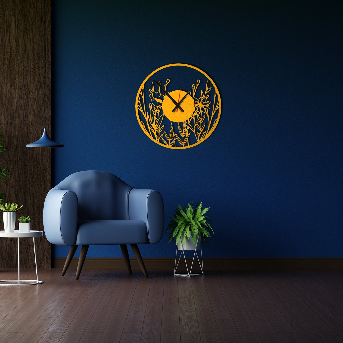 Poppy Flower Metal Wall Clock, Flower Art Design Wall Clock, Modern Minimalist Wall Clock,Silent Cute Wall Clock Gift,Large Livingroom Clock